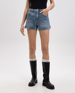 Alexander Wang Синие джинсовые шорты с кристаллами 1WC1254609