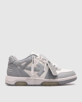 Off-White Сірі шкіряні кросівки Out Of Office OWIA259C99LEA006