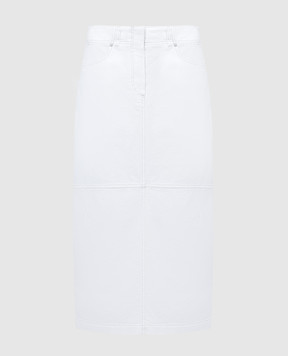Brunello Cucinelli Белая джинсовая юбка миди с логотипом M0H43G3577