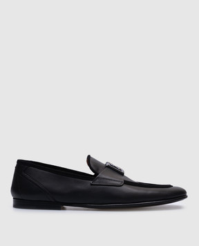 Dolce&Gabbana Черные кожаные лоферы с логотипом A50462A6O70