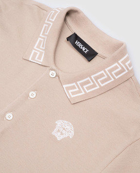 Versace Детское бежевое поло Greca 10184951A13012