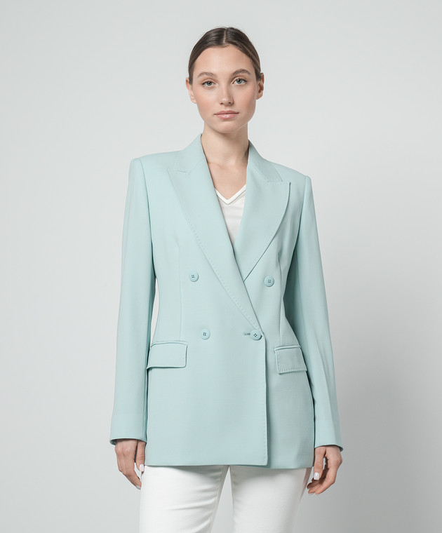 Max Mara - Зелений двобортний жакет CAUCASO з вовни CAUCASO купити