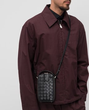 Bottega Veneta Чорна шкіряна сумка Getaway з плетінням 826829V2HL0