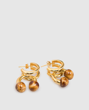 House of Fou Золотисті сережки Bon Bon з позолотою DOUBLELAYEREDHOOPSWIT