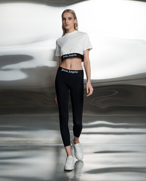 Palm Angels Біла футболка з візерунком логотипа PWAA051S24JER001