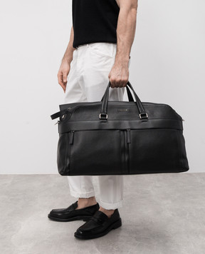 Orciani Черная кожаная дорожная сумка Duffle Micron P00723MICNER