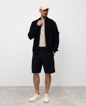 Stone Island Синий кардиган с кашемиром K1S155100002S00FA