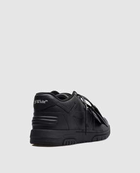 Off-White Чорні шкіряні кросівки Оut Оf Оffice з логотипом OMIA189C99LEA013