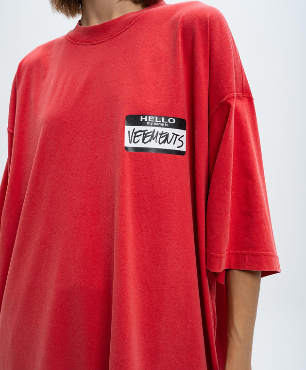Vetements Красная футболка с логотипом UA65TR110Rw изображение 5