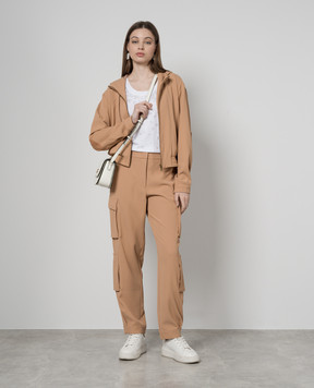 Twinset Бежевая  куртка с кружевом макраме 241TP2245
