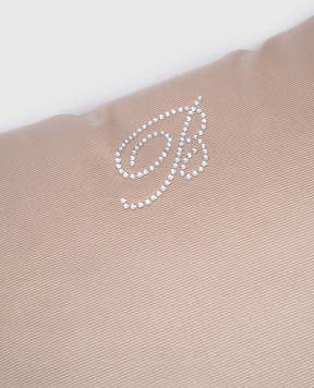 Blumarine Бежевая декоративная подушка Tortora с кристаллами Swarovski H0000210016