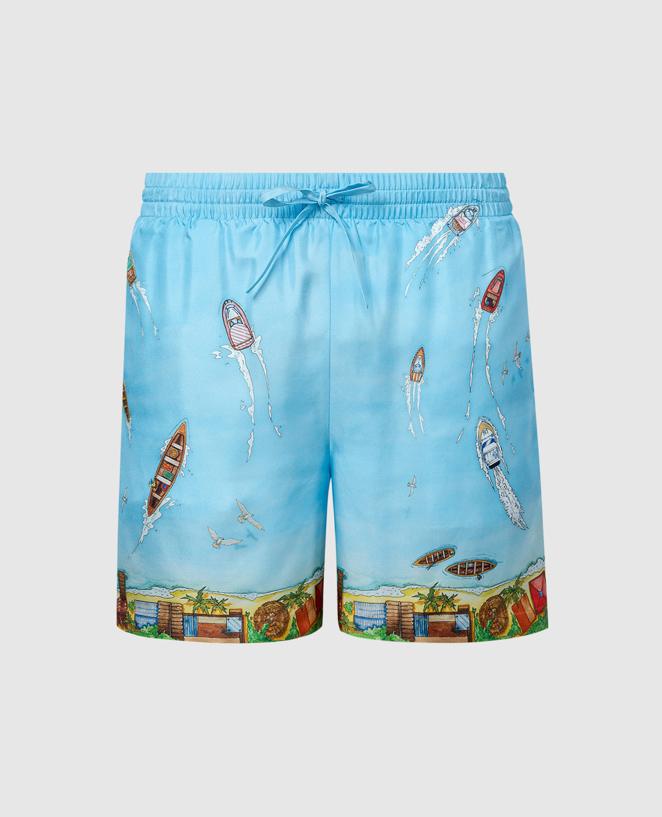 

Голубые шорты Maison Sur Piloti из шелка, Голубой, Шорты