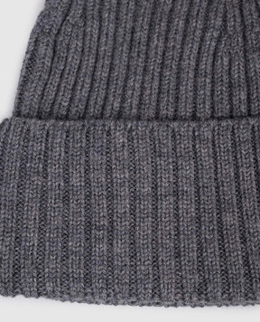 Cashmere&Whiskey Серая шапка из шерсти мериноса 201