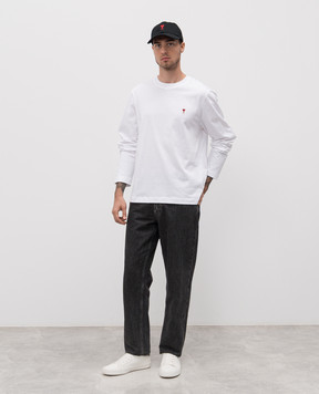 Ami Paris Білий лонгслів з вишивкою BFUTS235724