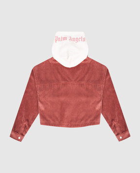Palm Angels Дитяча рожева вельветова куртка з логотипом PGES006F25FAB001412