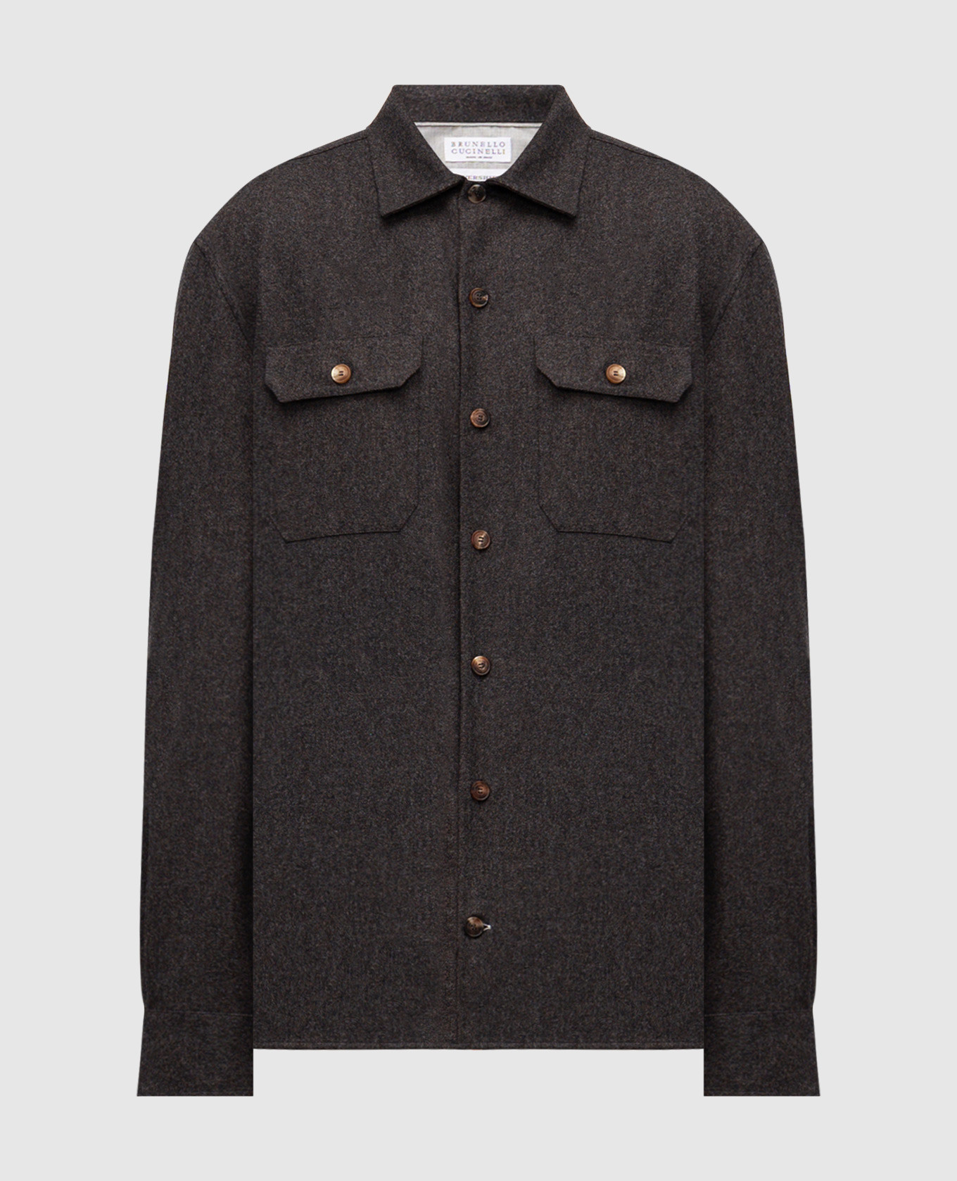 Коричневая рубашка из шерсти