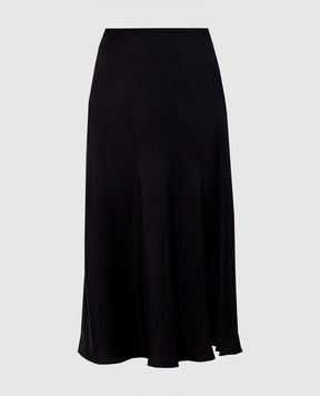 Allude Чорна спідниця міді із шовку 25284005