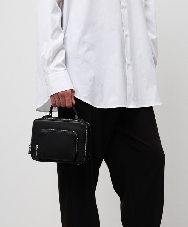 Juun.j Черная кожаная сумка с логотипом JW41D4WMD5 изображение 2