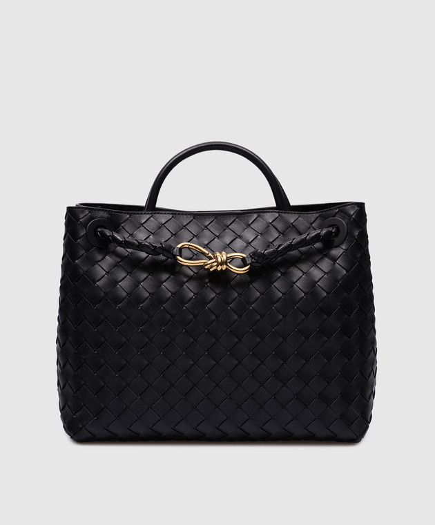 Bottega Veneta Черная кожаная сумка Andiamo с плетением 766016VCPP1