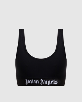 Palm Angels Чорний топ з контрастним логотипом PWVO010C99FAB001