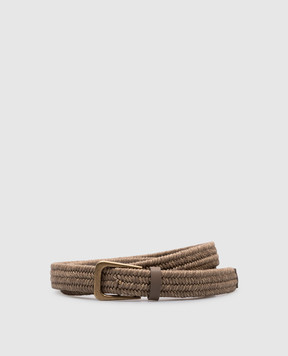 Brunello Cucinelli Бежевый плетеный ремень из рафии. M0NACC261