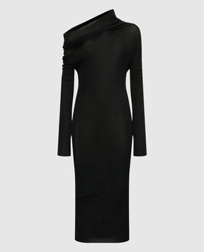 Ann Demeulemeester Чорна сукня Barbro з вовни B0012540FA059