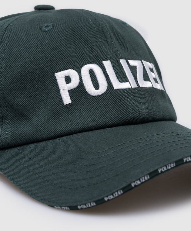 Vetements Зеленая кепка с вышивкой Polizei UA65CA170G изображение 4