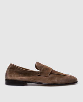 Brunello Cucinelli Коричневые замшевые лоферы MZUCAHG700