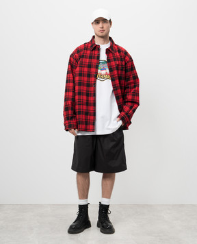 Vetements Чорвона куртка в стилі сорочки в клітинку з логотипом UA66SH460R