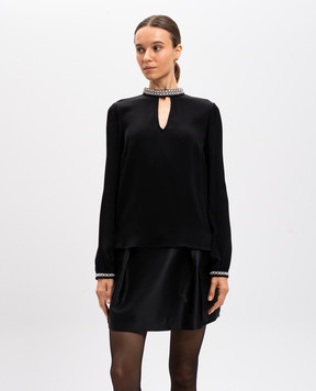 Twinset Черная блуза с бусинами 242TT2262