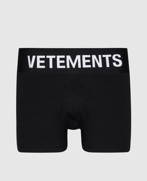 Vetements Черный боксер с контрастным узором логотипа MA65UN100B