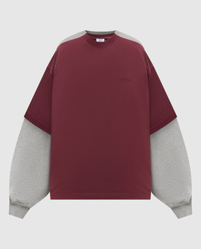 Vetements Серый свитшот тройной конструкции с логотипом UA66CW630G