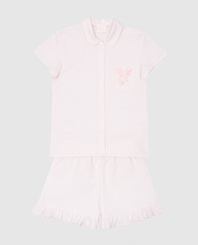 Story Loris Детская розовая пижама с леном с вышивкой логотипа. 36711816