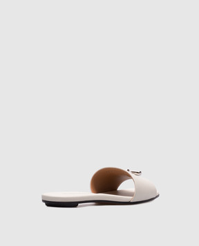 Alexander McQueen Белые кожаные шлепанцы 817471WIACT