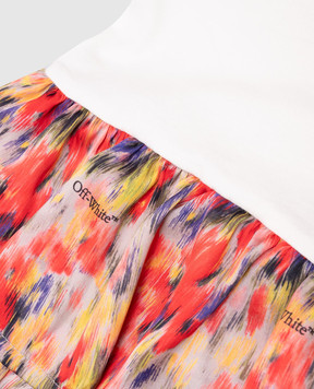 Off-White Детское белое боди с принтом логотипа. OGXU004S25JER001