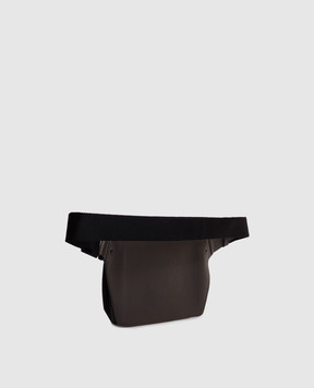 Cashmere&Whiskey Коричневая кожаная поясная сумка с тиснением логотипа BUMBAG