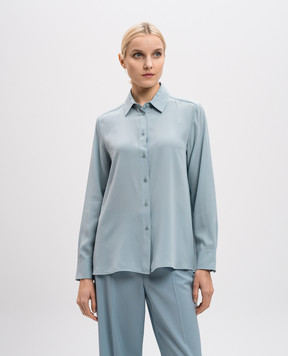 Max Mara Weekend Блакитна блуза ALMINA із шовку ALMINA