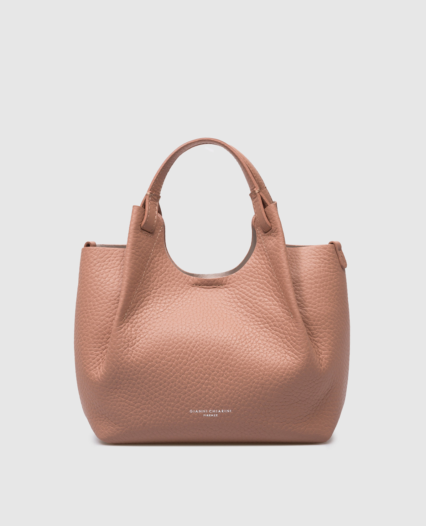 Dua pink leather tote bag with logo print