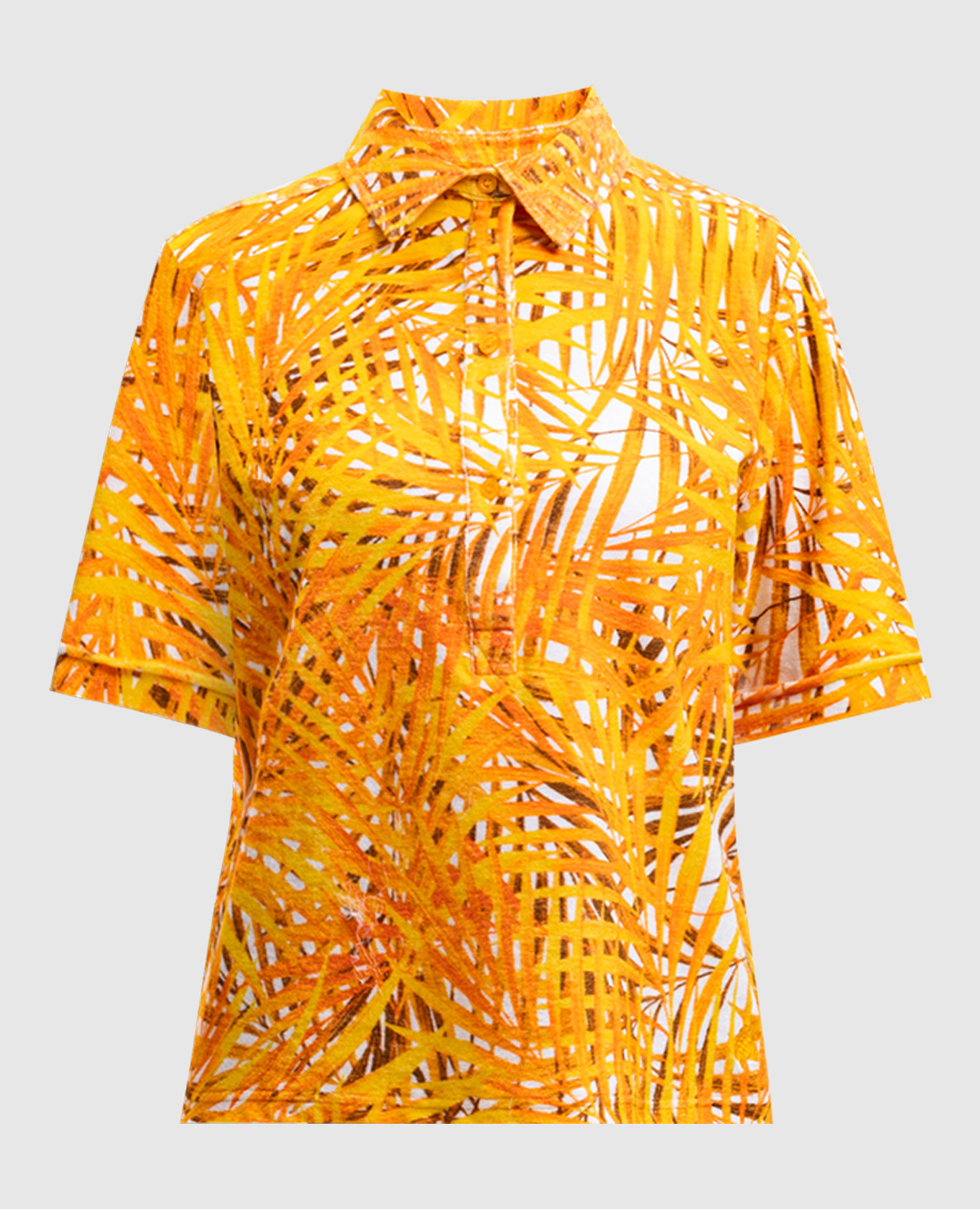 

Оранжевое махровое поло Palm Leaves, Оранжевый, Поло