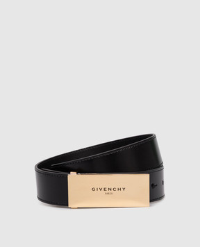 Givenchy Черный кожаный глянцевый ремень с логотипом BB409BB13A
