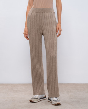 Brunello Cucinelli Бежеві штани з кашеміру M12193499