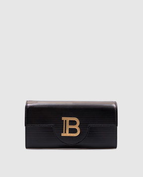 Balmain Чорний шкіряний лакований гаманець B-Buzz EN0ON197LPIS