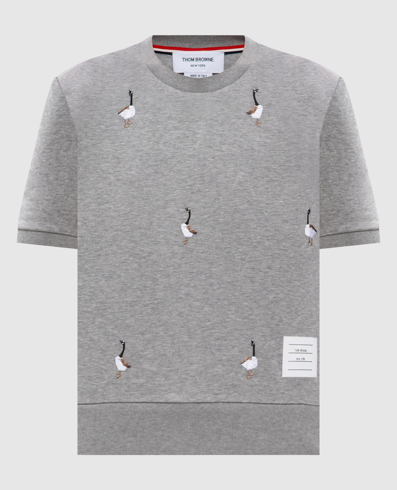 

Серая меланжевая футболка с вышивкой, Серый, Футболки