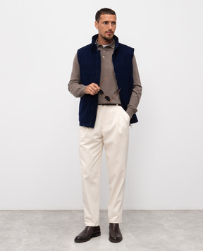 Brunello Cucinelli Синий пуховый жилет из шерсти MM4701776