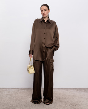 Tom Ford Коричнева блуза із шовку CA3211FAX881