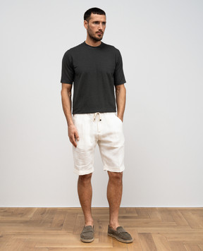 Cashmere&Whiskey Серая футболка из льна TS6452360706F