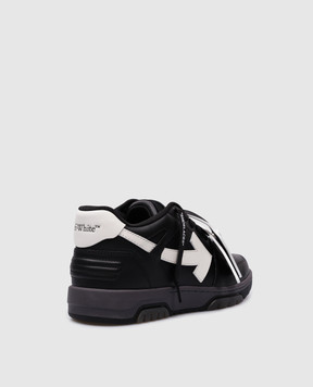 Off-White Черные кожаные кроссовки OUT OF OFFICE с контрастным логотипом OMIA189C99LEA006