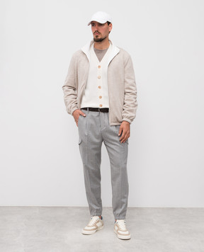 Brunello Cucinelli Двухсторонняя куртка с кашемиром и шелком MM49A7433G