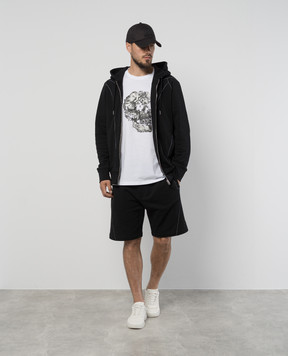 Alexander McQueen Белая футболка с принтом Wax Flower Skull 794575QTABM