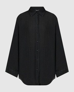 ANNECLAIRE Черная рубашка из льна D0616670